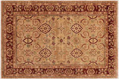 handmade Traditional Kafkaz Tan Brown Hand Knotted RECTANGLE 100% WOOL area rug 9x12