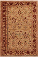 handmade Traditional Kafkaz Tan Brown Hand Knotted RECTANGLE 100% WOOL area rug 9 x 12
