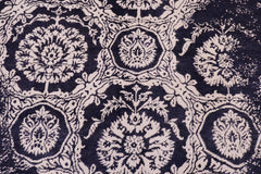 handmade Modern Kafkaz Blue Ivory Hand Knotted RECTANGLE WOOL&SILK area rug 5' x 8'