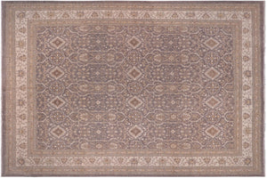 12x15 hand knotted transitional wool rug in gray and ivory - Classic Antonia