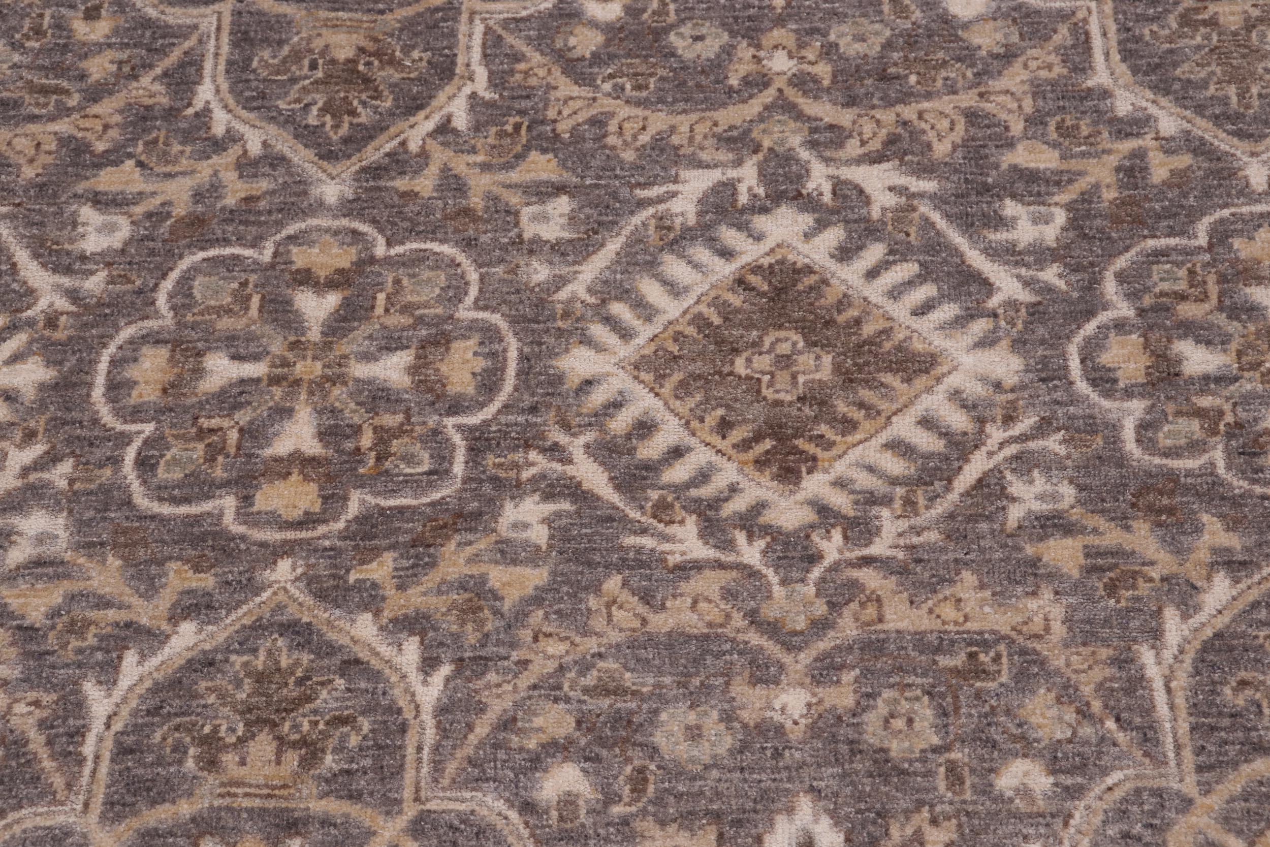 handmade Transitional Kafkaz Gray Ivory Hand Knotted RECTANGLE 100% WOOL area rug 12' x 15'