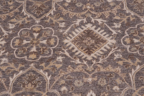 handmade Transitional Kafkaz Gray Ivory Hand Knotted RECTANGLE 100% WOOL area rug 12' x 15'