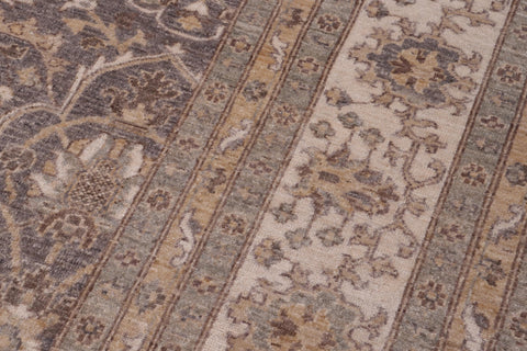 handmade Transitional Kafkaz Gray Ivory Hand Knotted RECTANGLE 100% WOOL area rug 12' x 15'