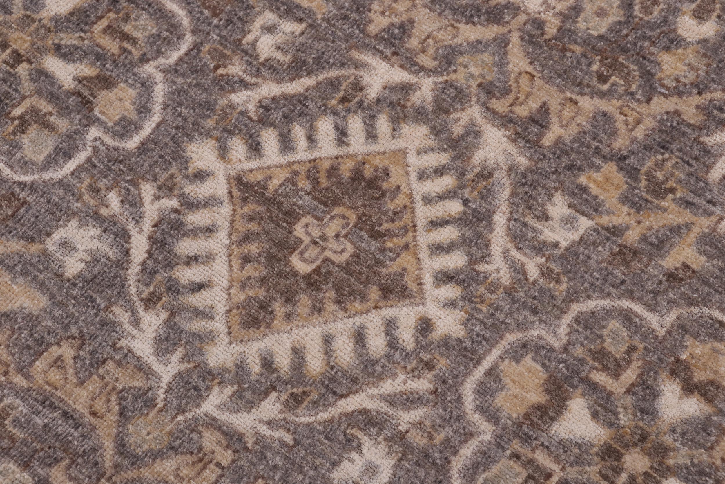 handmade Transitional Kafkaz Gray Ivory Hand Knotted RECTANGLE 100% WOOL area rug 12' x 15'