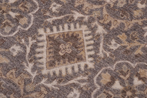 handmade Transitional Kafkaz Gray Ivory Hand Knotted RECTANGLE 100% WOOL area rug 12' x 15'