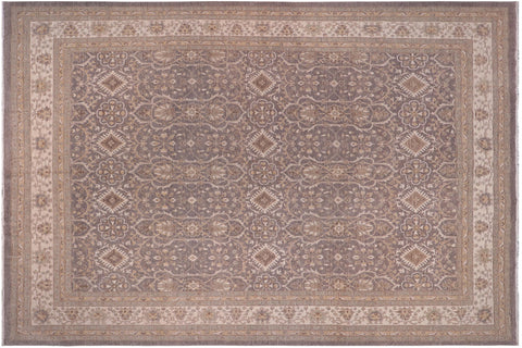 handmade Transitional Kafkaz Gray Ivory Hand Knotted RECTANGLE 100% WOOL area rug 12' x 15'