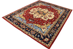 handmade Traditional Kafkaz Red Blue Hand Knotted RECTANGLE 100% WOOL area rug 12 x 14