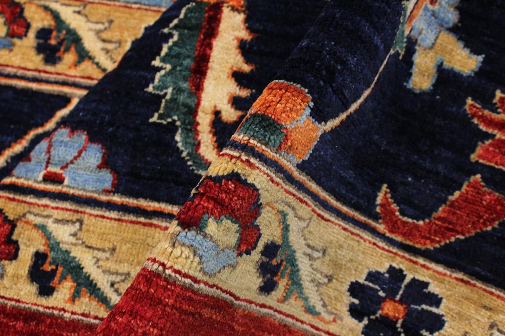 handmade Traditional Kafkaz Red Blue Hand Knotted RECTANGLE 100% WOOL area rug 12 x 14