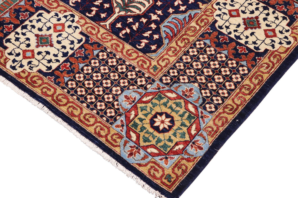 handmade Geometric Mamluk Blue Beige Hand Knotted RECTANGLE 100% WOOL area rug 9 x 12