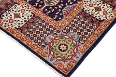 handmade Geometric Mamluk Blue Beige Hand Knotted RECTANGLE 100% WOOL area rug 9 x 12
