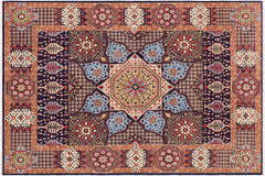 handmade Geometric Mamluk Blue Beige Hand Knotted RECTANGLE 100% WOOL area rug 9 x 12