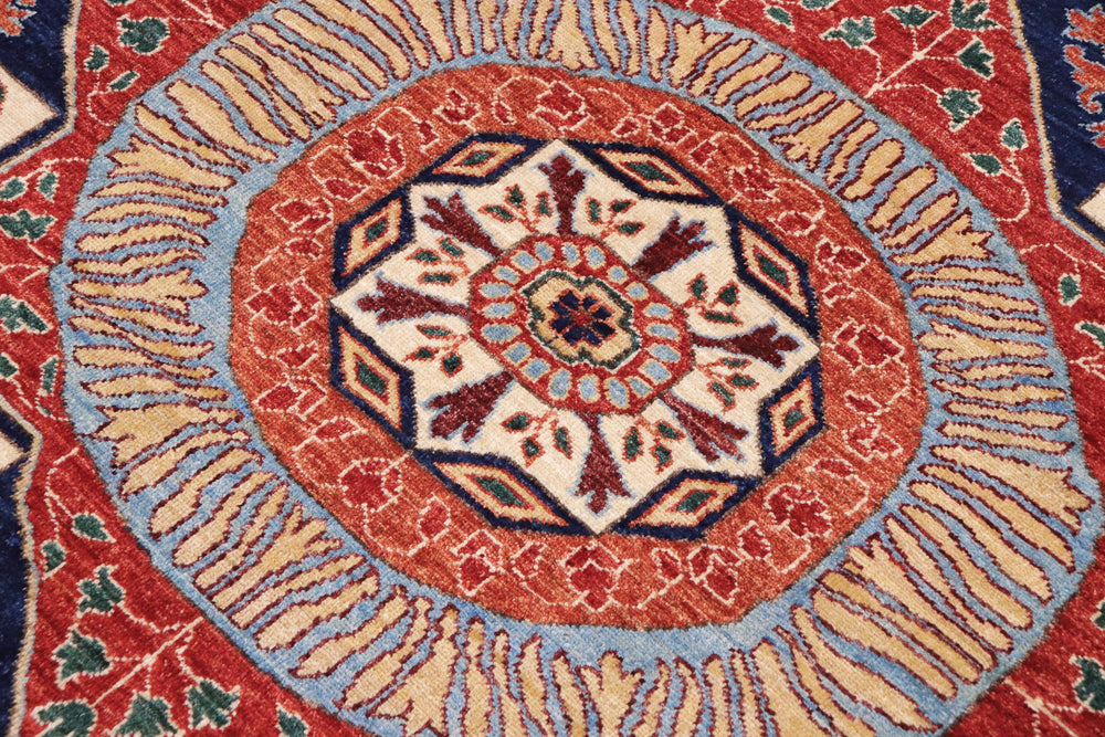 handmade Geometric Mamluk Drk. Blue Rust Hand Knotted RECTANGLE 100% WOOL area rug 9 x 12