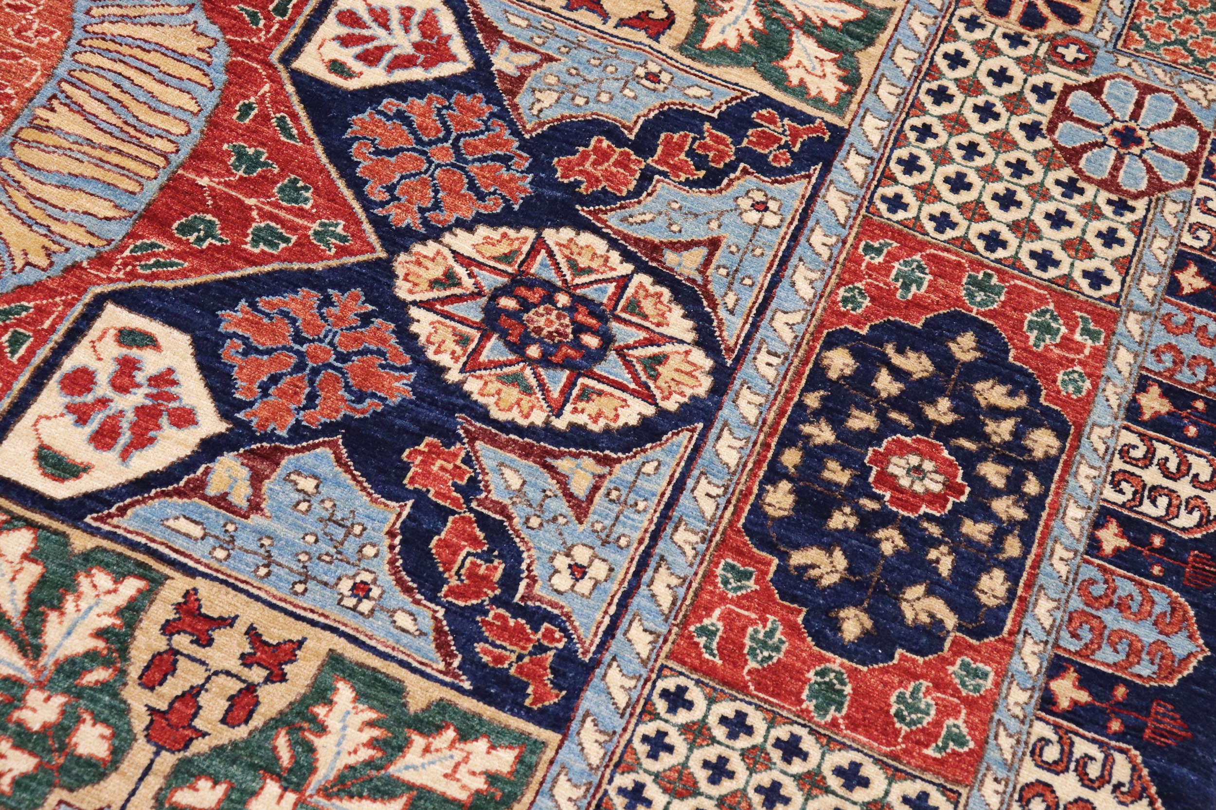 handmade Geometric Mamluk Drk. Blue Rust Hand Knotted RECTANGLE 100% WOOL area rug 9 x 12