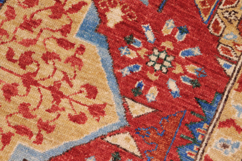 handmade Geometric Mamluk Red Blue Hand Knotted RECTANGLE 100% WOOL area rug 10 x 14