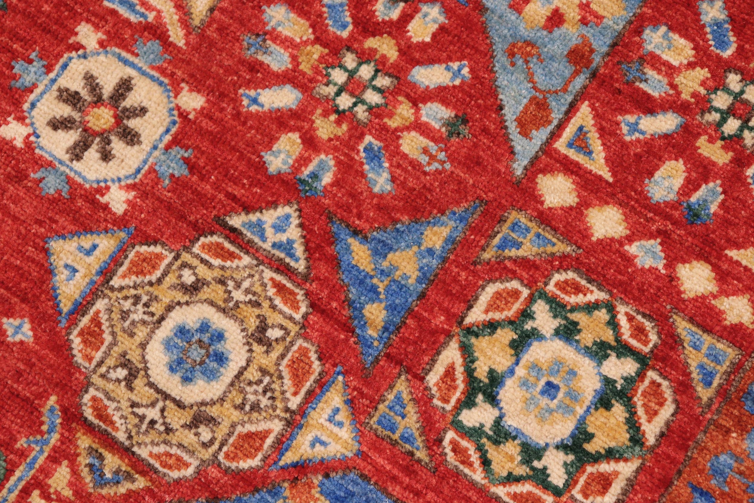 handmade Geometric Mamluk Red Blue Hand Knotted RECTANGLE 100% WOOL area rug 10 x 14
