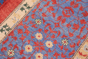 handmade Geometric Mamluk Red Blue Hand Knotted RECTANGLE 100% WOOL area rug 10 x 14