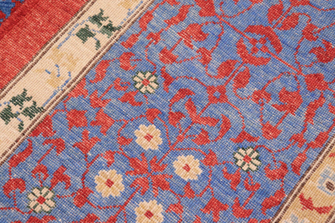 handmade Geometric Mamluk Red Blue Hand Knotted RECTANGLE 100% WOOL area rug 10 x 14