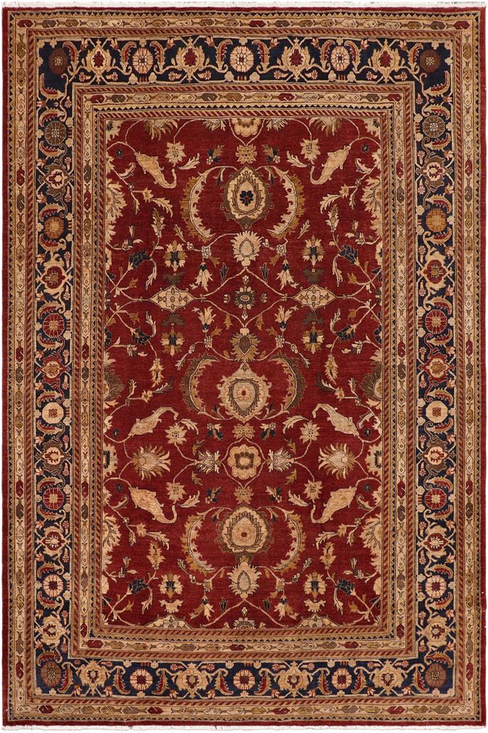 handmade Traditional Kafkaz Red Blue Hand Knotted RECTANGLE 100% WOOL area rug 10 x 13
