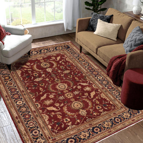 handmade Traditional Kafkaz Red Blue Hand Knotted RECTANGLE 100% WOOL area rug 10x13