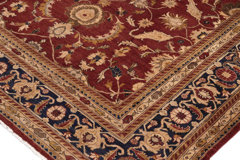 handmade Traditional Kafkaz Red Blue Hand Knotted RECTANGLE 100% WOOL area rug 10x13