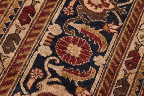 handmade Traditional Kafkaz Red Blue Hand Knotted RECTANGLE 100% WOOL area rug 10x13