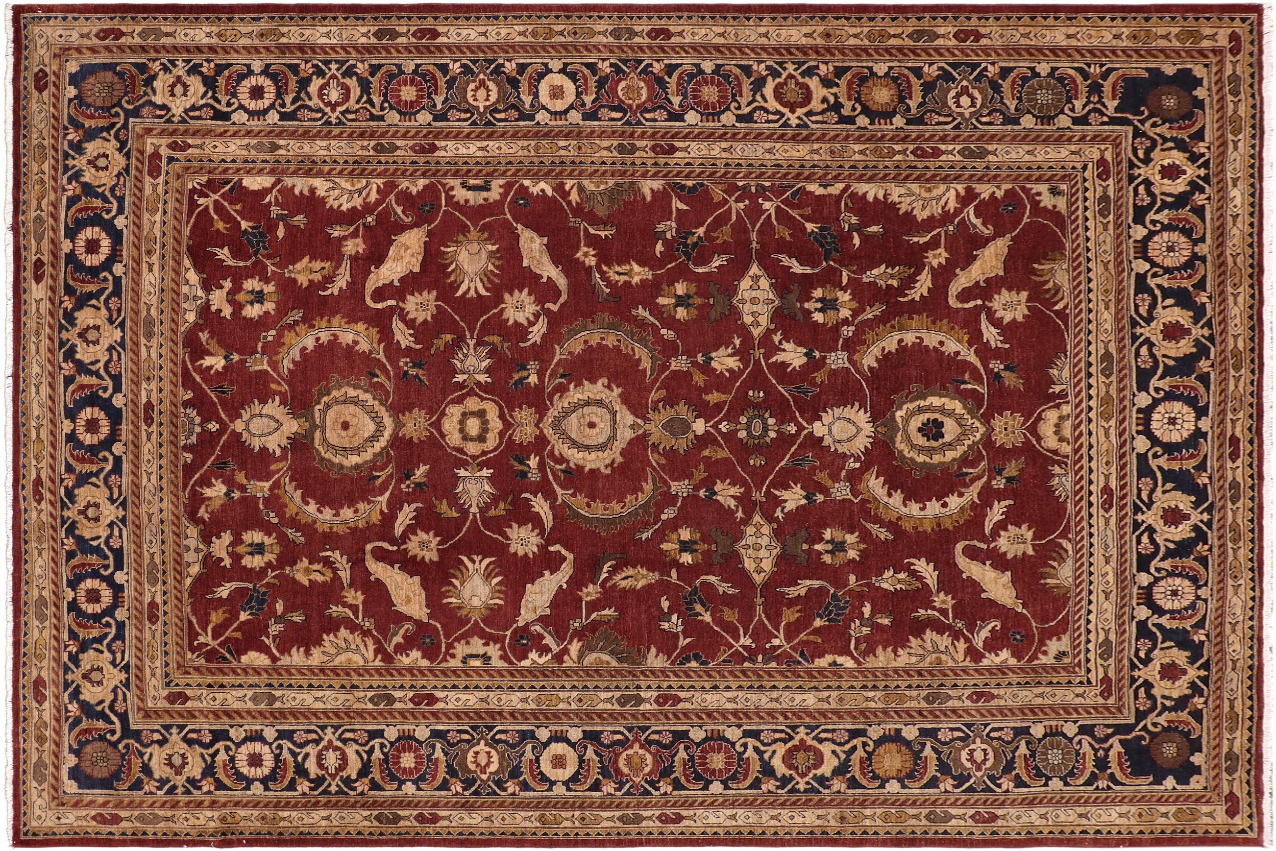 handmade Traditional Kafkaz Red Blue Hand Knotted RECTANGLE 100% WOOL area rug 10x13