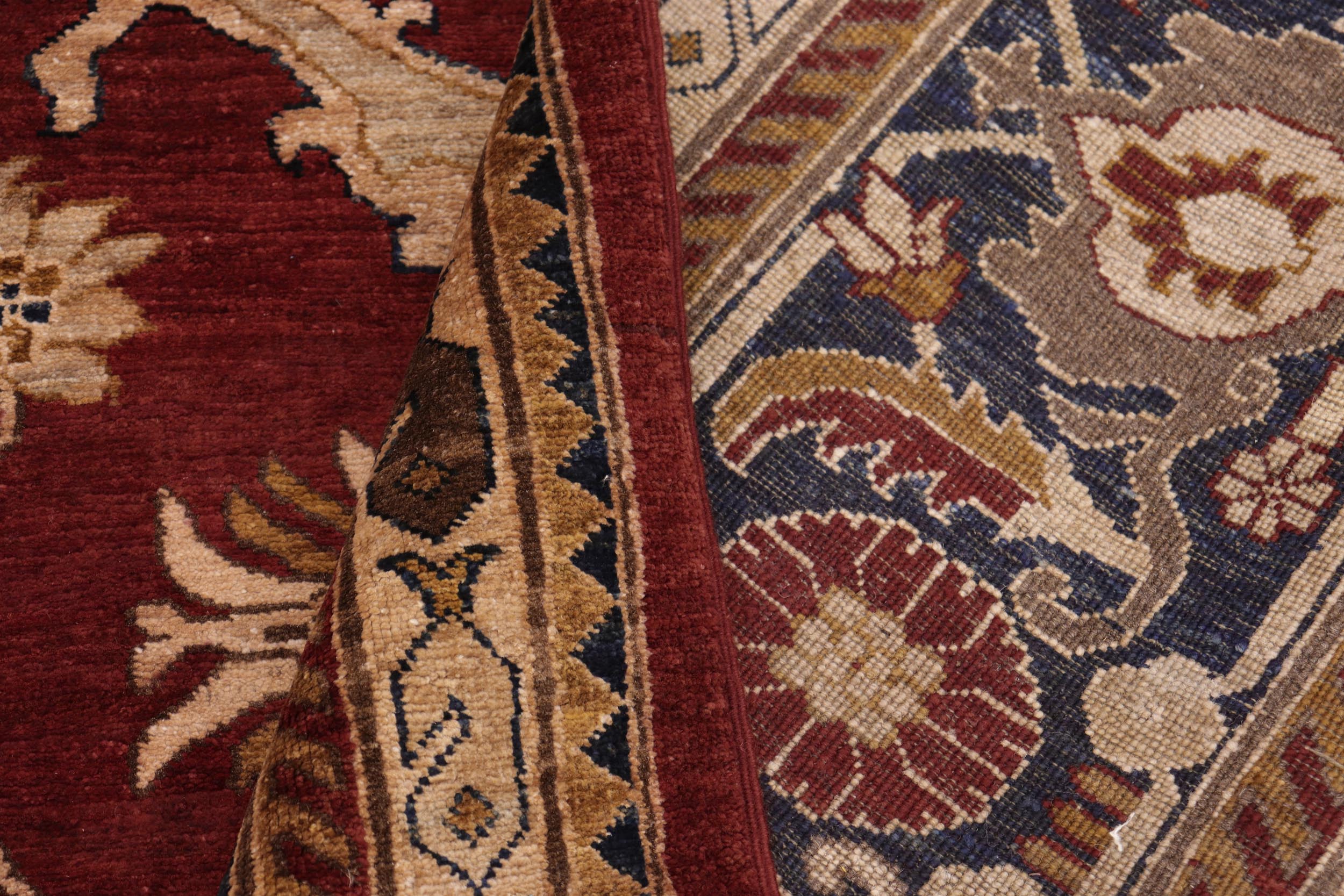 handmade Traditional Kafkaz Red Blue Hand Knotted RECTANGLE 100% WOOL area rug 10x13
