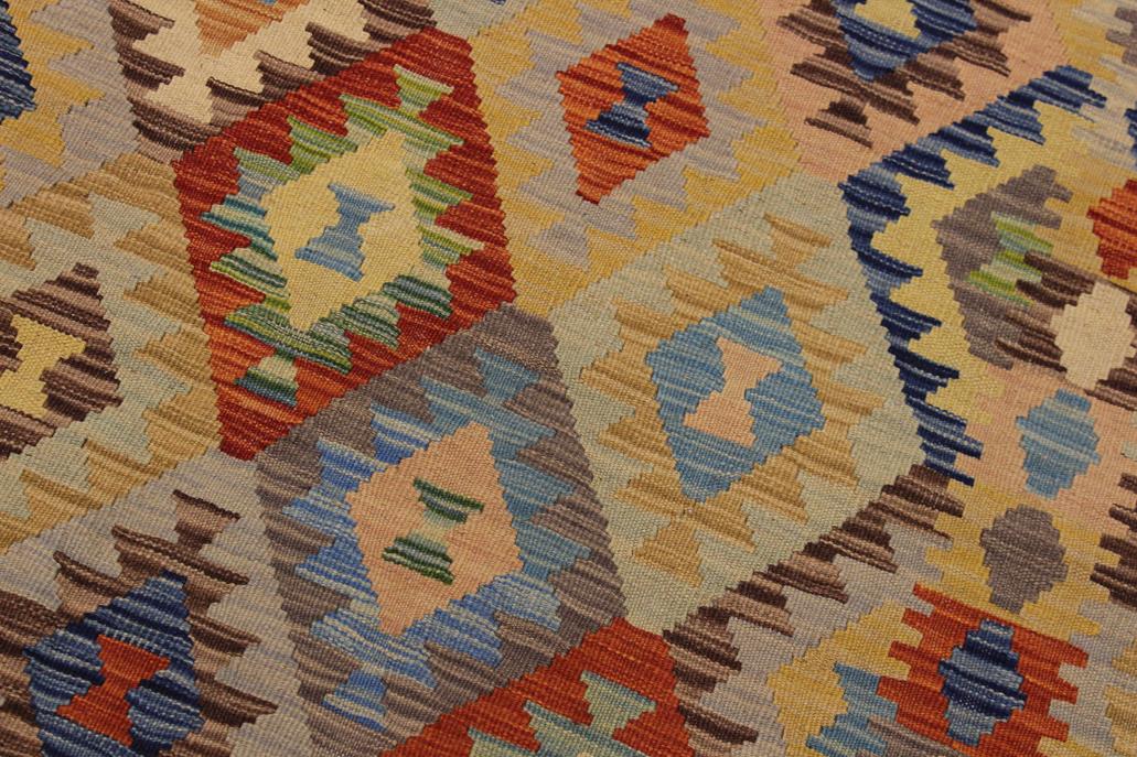 Flat Weave Kilim Antique Navaho Vintage handmade Geometric Kilim Tan Brown Hand-Woven Rectangle 100% Wool Area Rug 5x7 