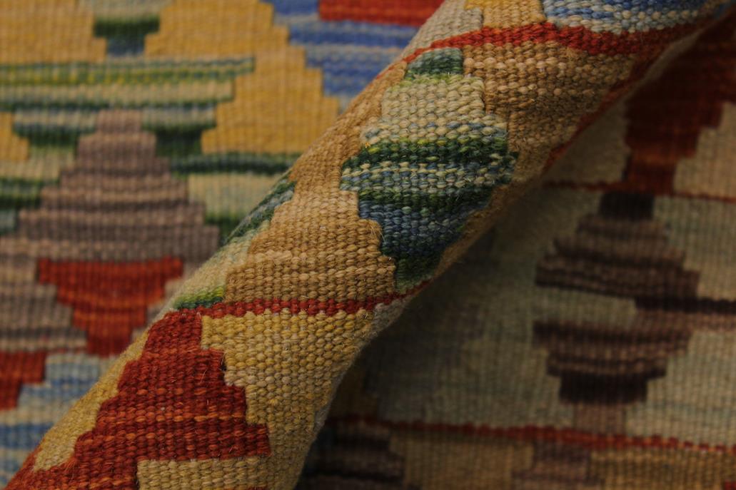 Flat Weave Kilim Antique Navaho Vintage handmade Geometric Kilim Tan Brown Hand-Woven Rectangle 100% Wool Area Rug 5x7 