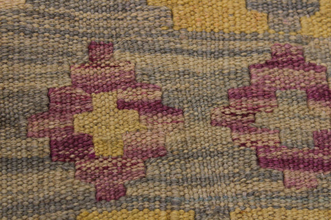 handmade Geometric Kilim Gray Pink Hand-Woven RECTANGLE 100% WOOL area rug 5 x 7