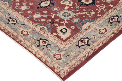 handmade Traditional Kafkaz Red Blue Hand Knotted RECTANGLE 100% WOOL area rug 10x15