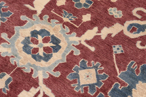 handmade Traditional Kafkaz Red Blue Hand Knotted RECTANGLE 100% WOOL area rug 10x15