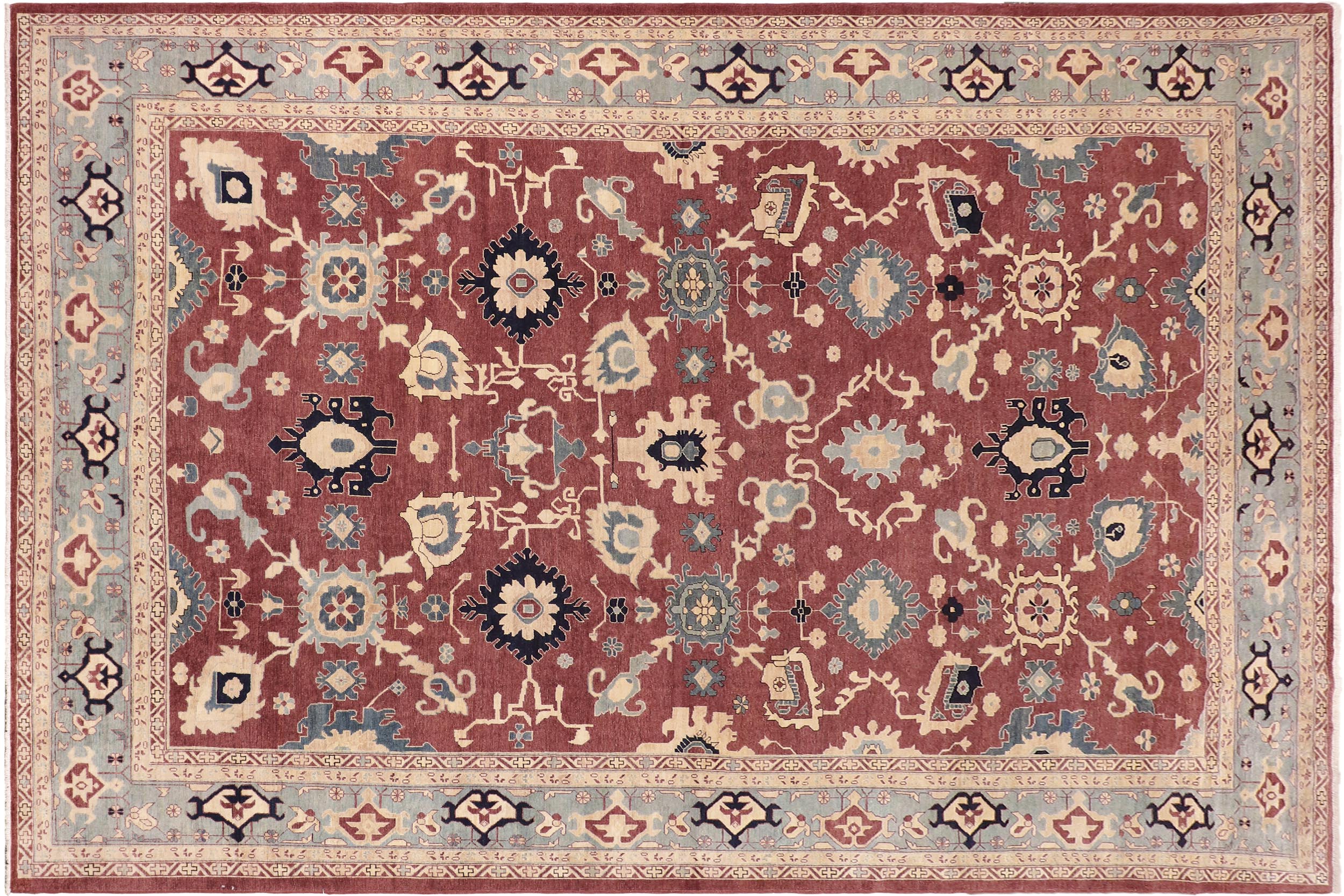 handmade Traditional Kafkaz Red Blue Hand Knotted RECTANGLE 100% WOOL area rug 10x15
