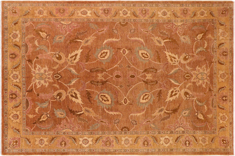 handmade Traditional Antique Brown Gold Hand Knotted RECTANGLE 100% WOOL area rug 10x14