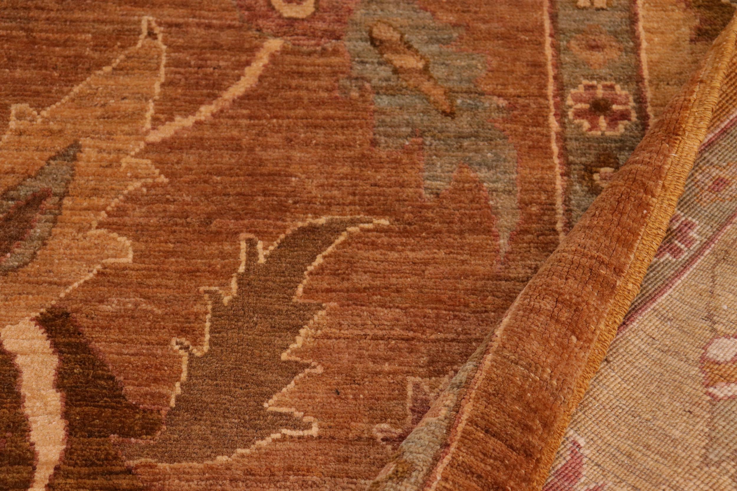 handmade Traditional Antique Brown Gold Hand Knotted RECTANGLE 100% WOOL area rug 10x14