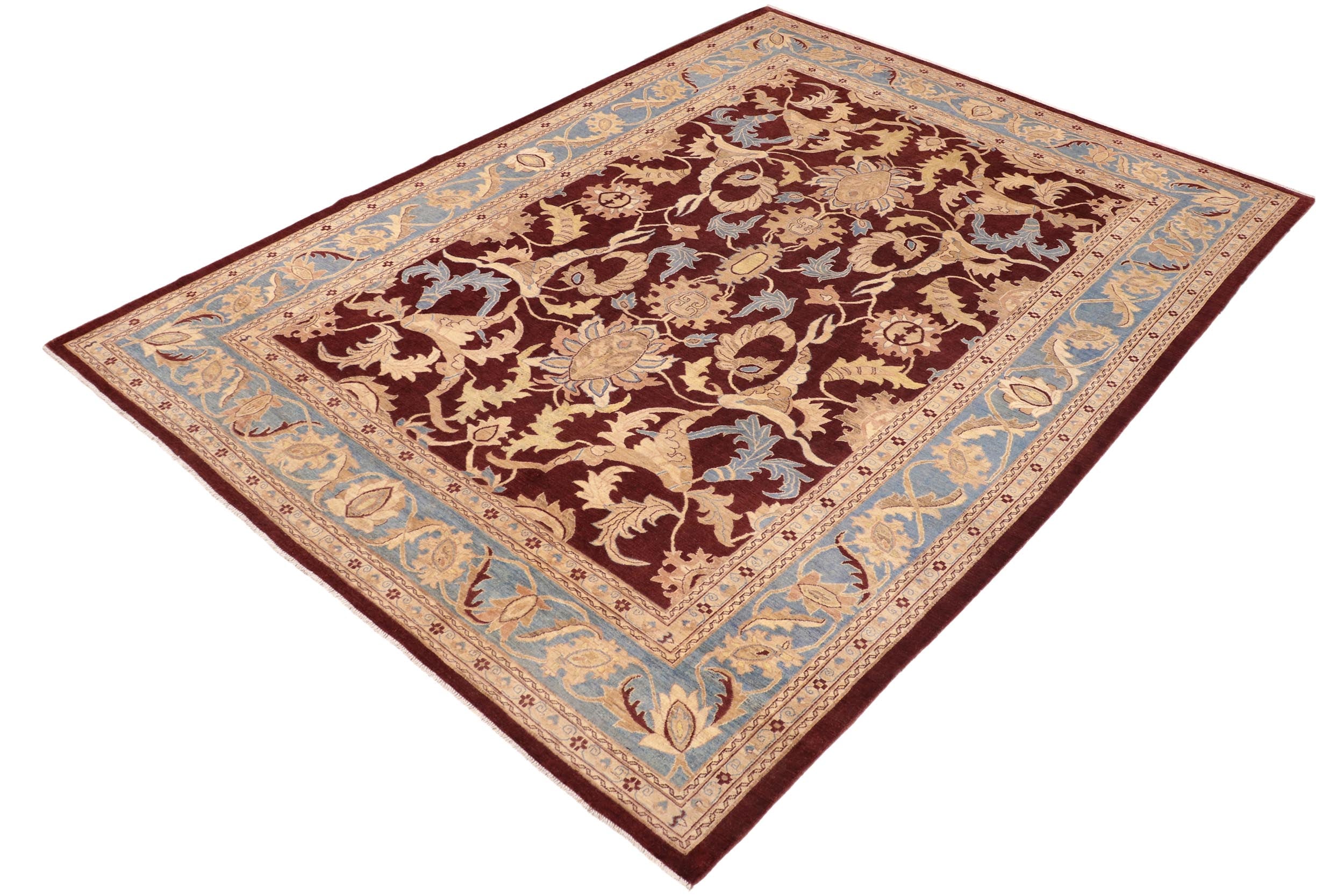 handmade Traditional Kafkaz Red Blue Hand Knotted RECTANGLE 100% WOOL area rug 10x14