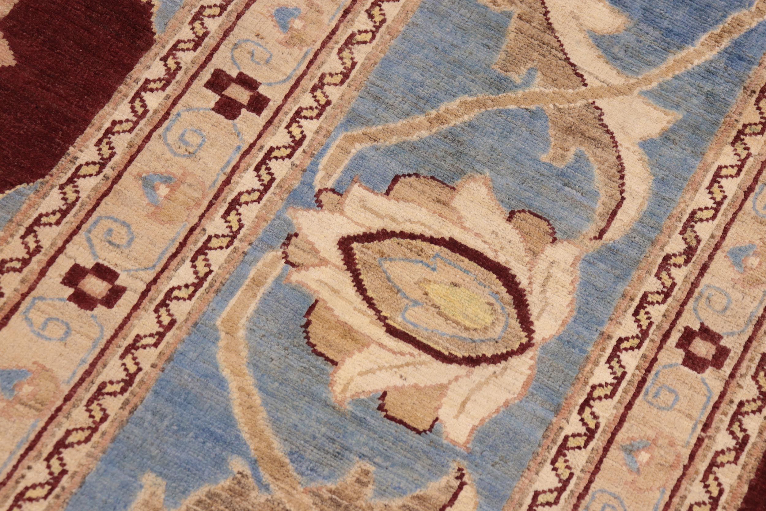 handmade Traditional Kafkaz Red Blue Hand Knotted RECTANGLE 100% WOOL area rug 10x14