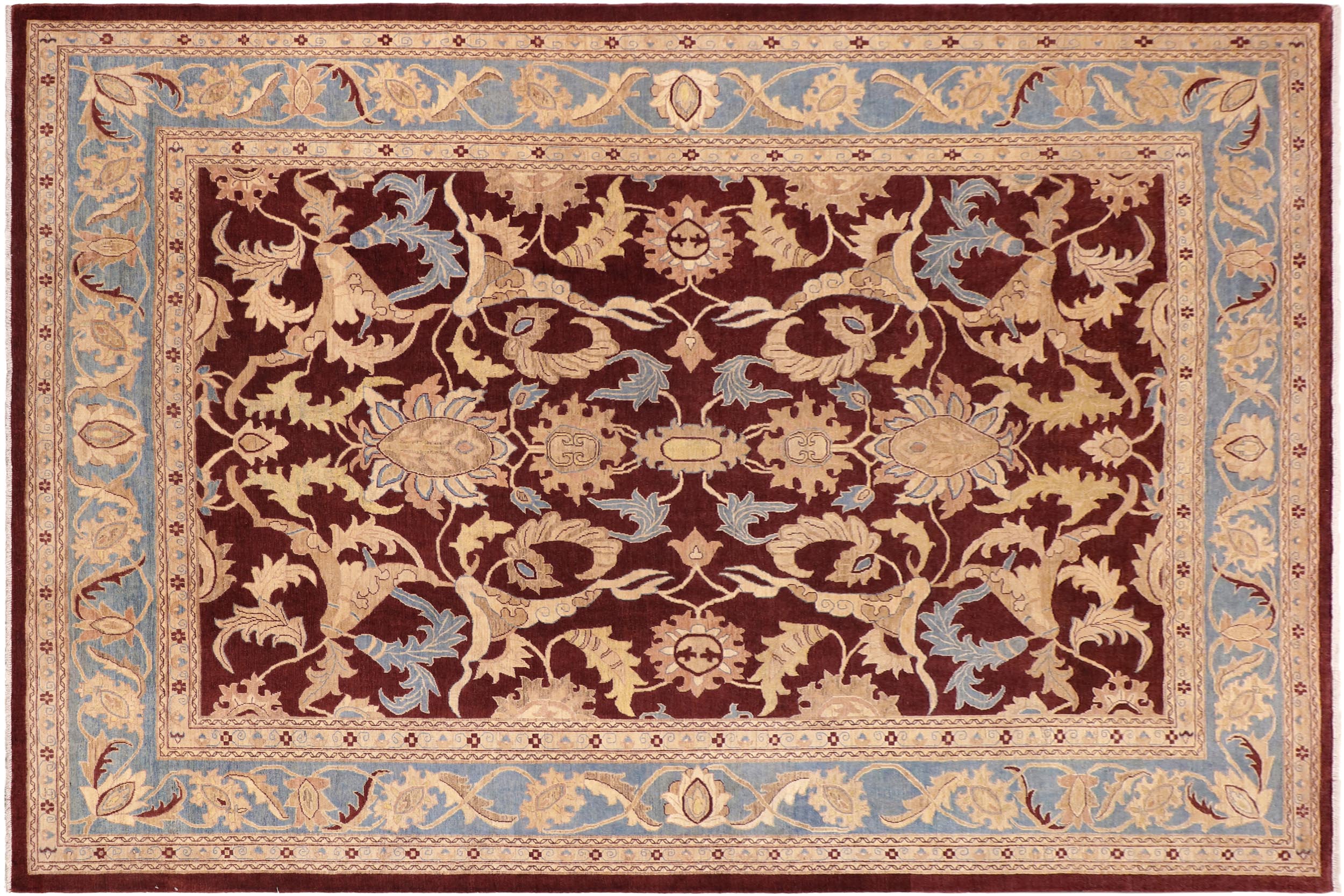 handmade Traditional Kafkaz Red Blue Hand Knotted RECTANGLE 100% WOOL area rug 10x14