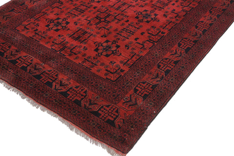 handmade Tribal Biljik Khal Mohammadi Drk. Red Black Hand Knotted RECTANGLE 100% WOOL area rug 6x8