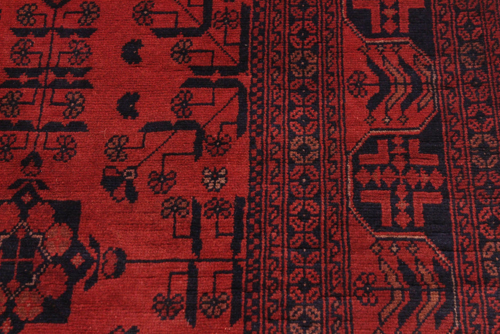 handmade Tribal Biljik Khal Mohammadi Drk. Red Black Hand Knotted RECTANGLE 100% WOOL area rug 6x8
