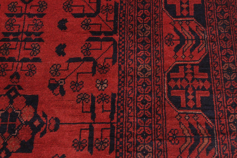 handmade Tribal Biljik Khal Mohammadi Drk. Red Black Hand Knotted RECTANGLE 100% WOOL area rug 6x8