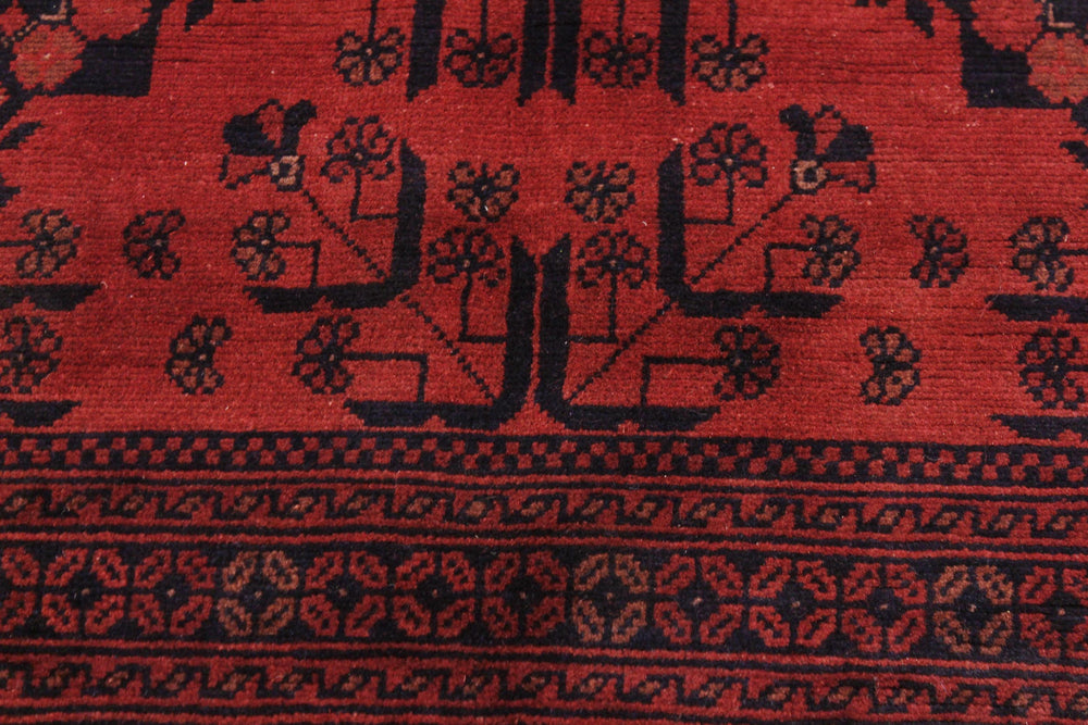 handmade Tribal Biljik Khal Mohammadi Drk. Red Black Hand Knotted RECTANGLE 100% WOOL area rug 6x8