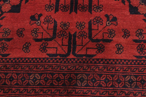 handmade Tribal Biljik Khal Mohammadi Drk. Red Black Hand Knotted RECTANGLE 100% WOOL area rug 6x8
