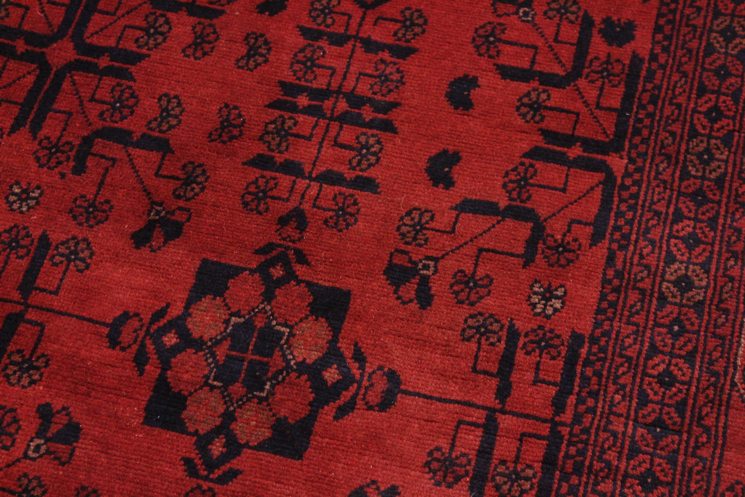 handmade Tribal Biljik Khal Mohammadi Drk. Red Black Hand Knotted RECTANGLE 100% WOOL area rug 6x8