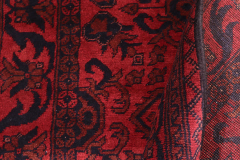 handmade Tribal Biljik Khal Mohammadi Drk. Red Black Hand Knotted RUNNER 100% WOOL Runner 3x10