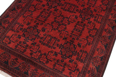 handmade Tribal Biljik Khal Mohammadi Drk. Red Black Hand Knotted RECTANGLE 100% WOOL area rug 4x6