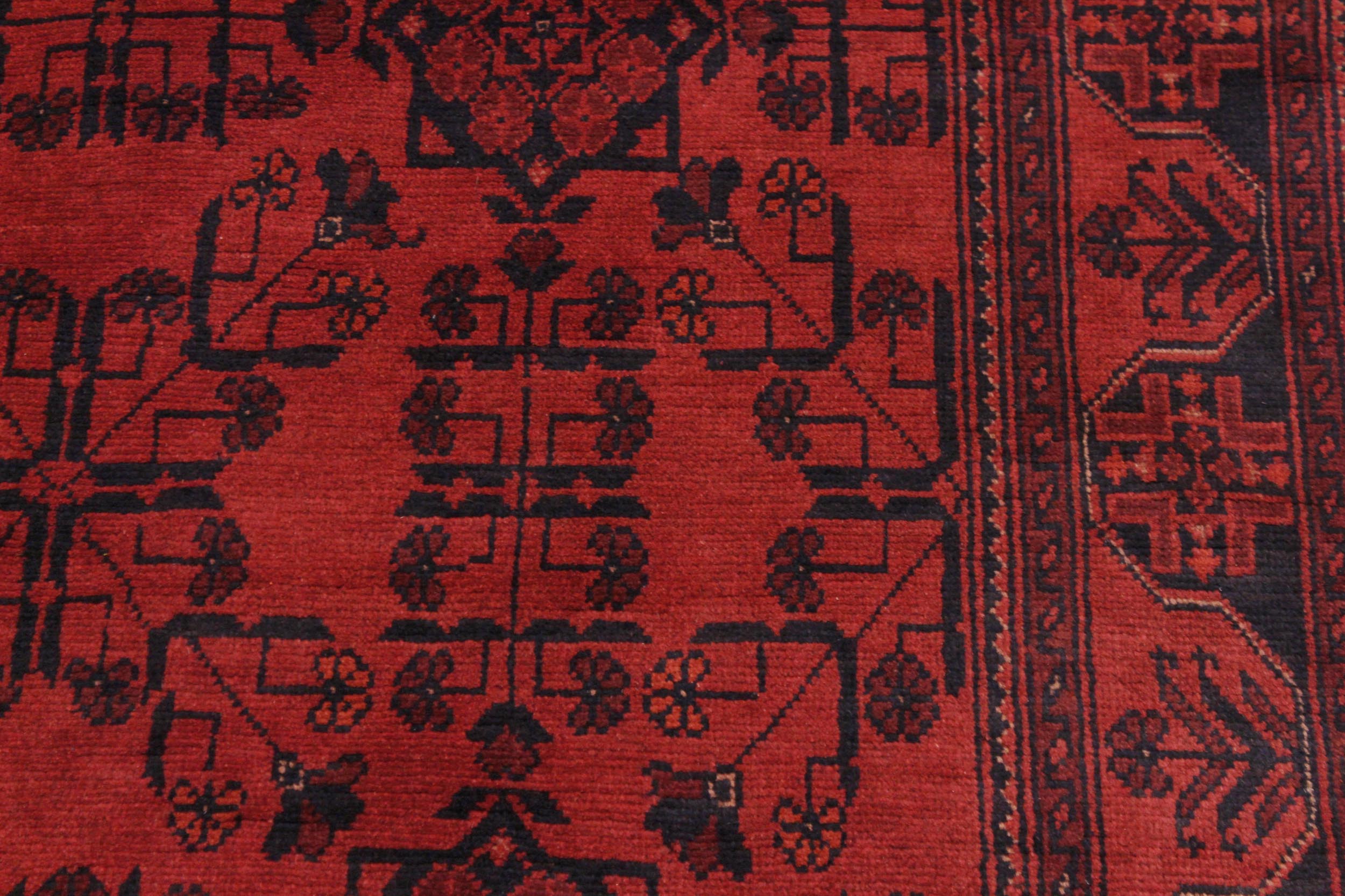 handmade Tribal Biljik Khal Mohammadi Drk. Red Black Hand Knotted RECTANGLE 100% WOOL area rug 4x6