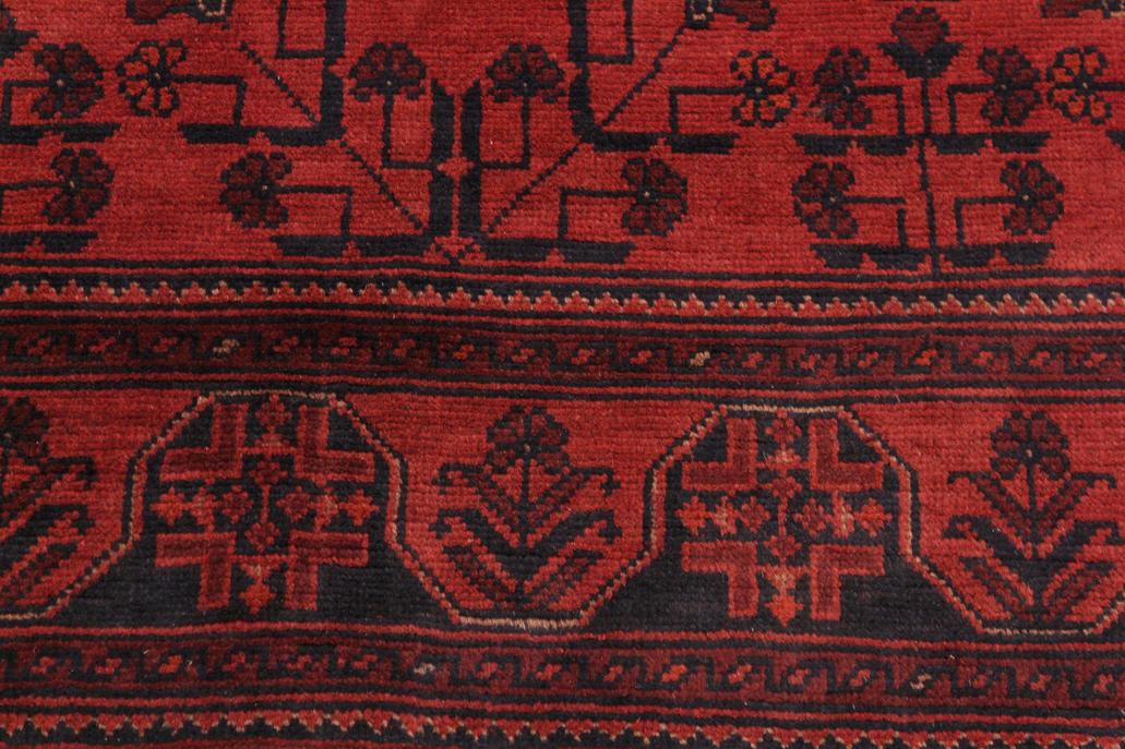 handmade Tribal Biljik Khal Mohammadi Drk. Red Black Hand Knotted RECTANGLE 100% WOOL area rug 4x6