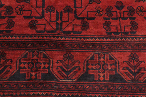 handmade Tribal Biljik Khal Mohammadi Drk. Red Black Hand Knotted RECTANGLE 100% WOOL area rug 4x6