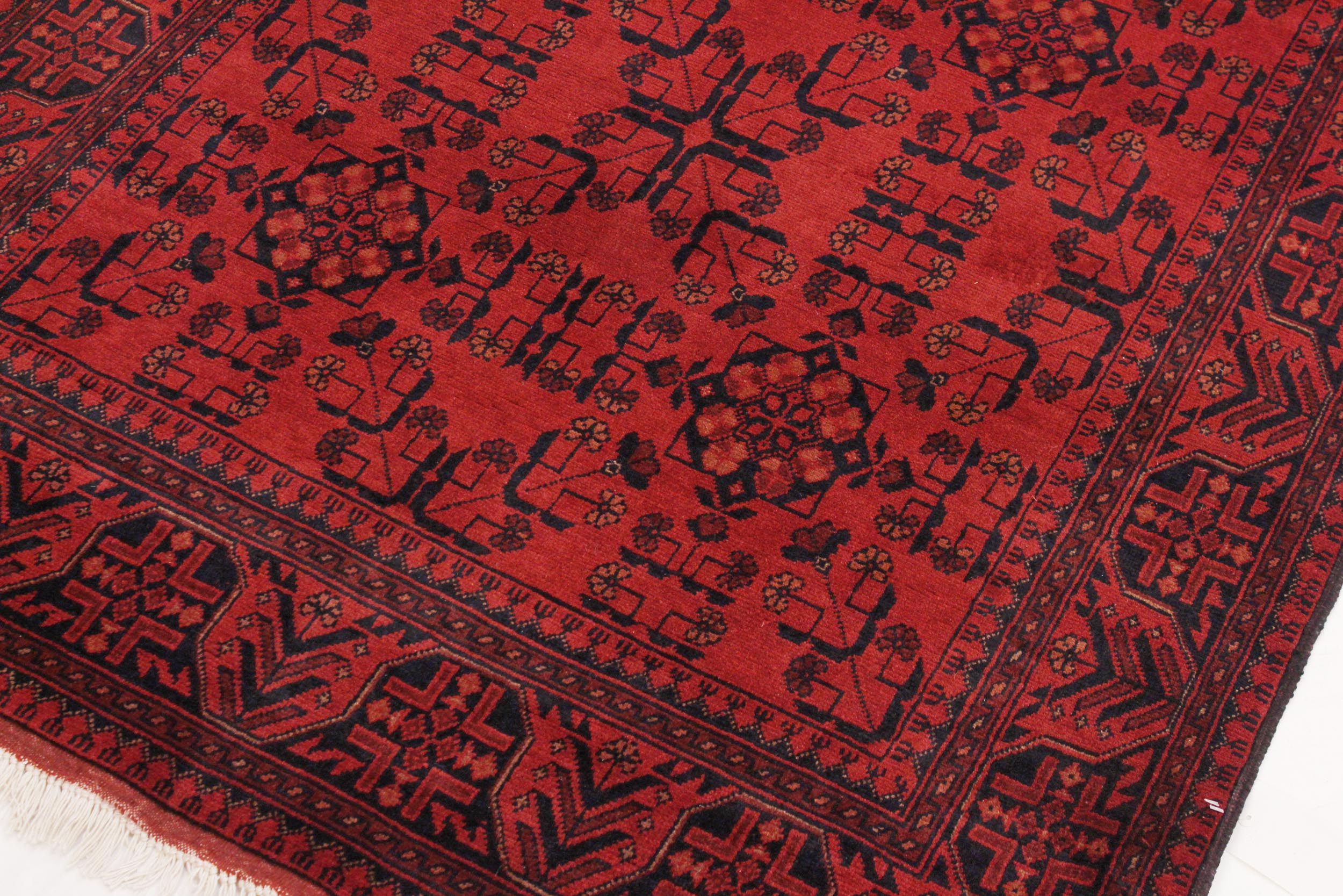 handmade Tribal Biljik Khal Mohammadi Drk. Red Black Hand Knotted RECTANGLE 100% WOOL area rug 4x6